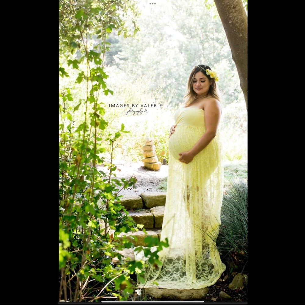 Sew Trendy Lace Elegant Yellow Lace Maternity Gown